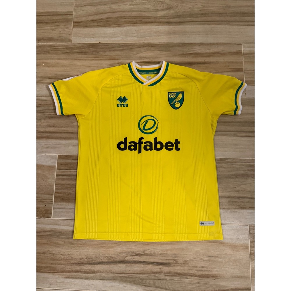 Errea Norwich City FC 2020-21 Hernandez 25 Home Jersey Yellow Mens Medium